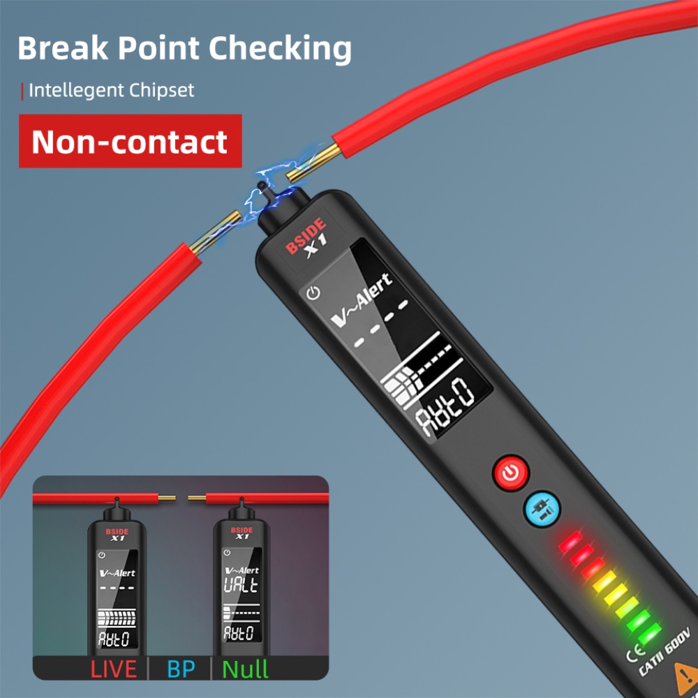 Bside X1 Non-contact Voltage Detector Infrared Thermometer Ncv Multimeter Electric Test Pen black - Image 2