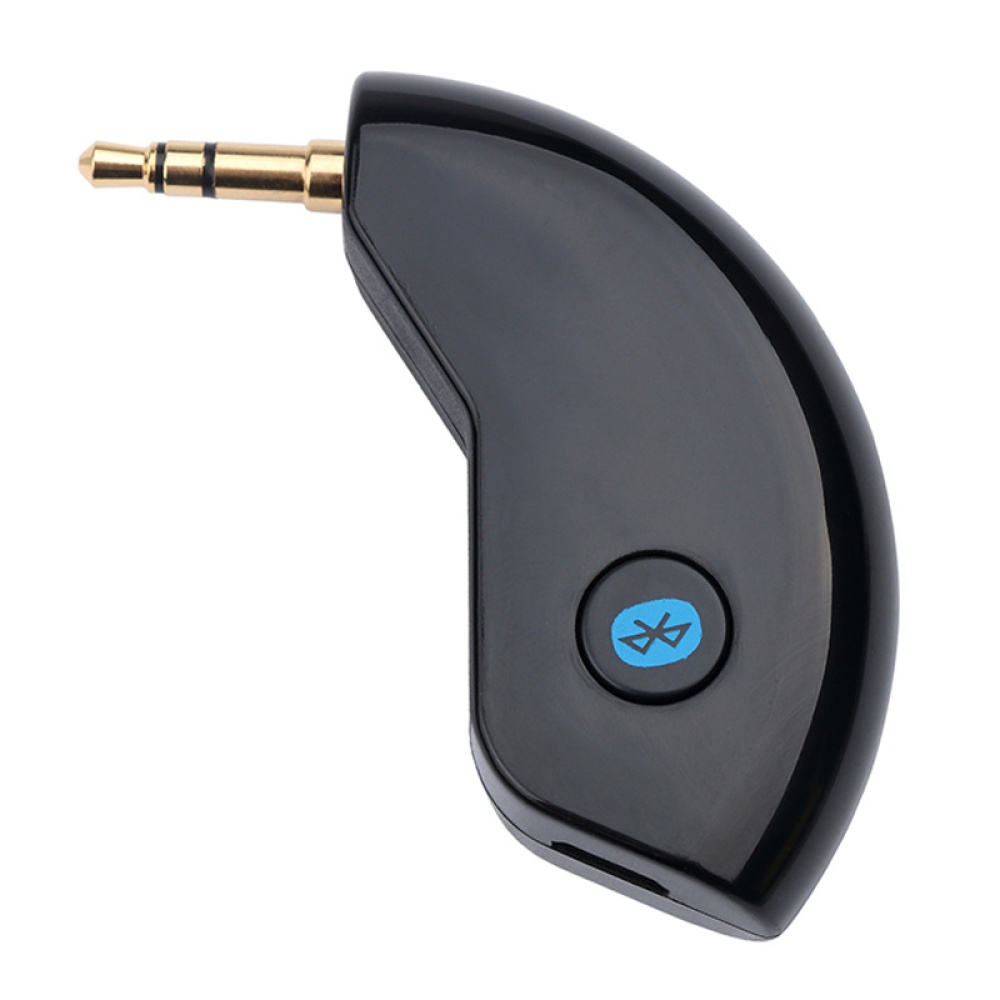 Car Bluetooth Receiver BT4.2 Version 3.5mm Aux Curved Audio Hands-free Wireless Adapter Support Call Conversation black