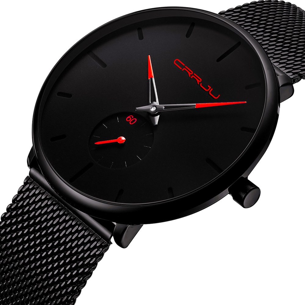 Hommes Minimaliste Ultra-Thin Imperméable acier inoxydable Smart Watch Wrist bleu - Image 4