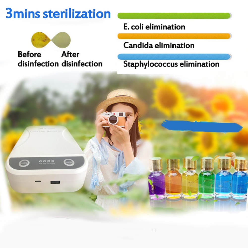 Mobile Phone Mask Watch Disinfection Box Rectangular Shaped Compact Size Portable white - Image 2