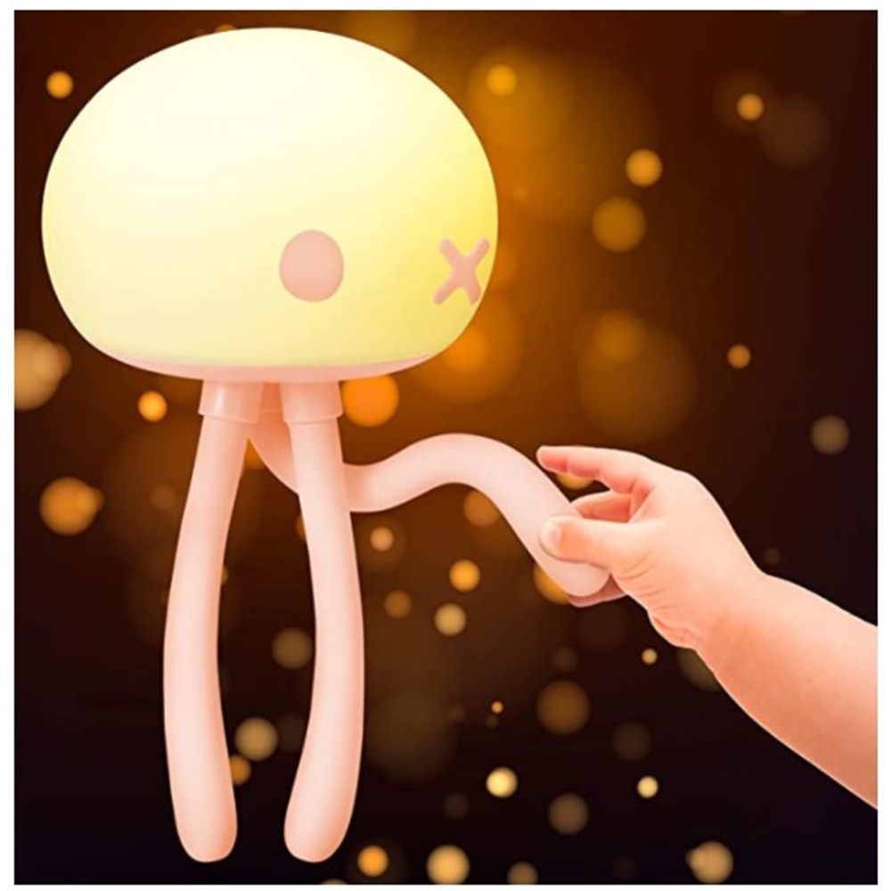 Silicone Jellyfish Lamp Multi-functional Usb Rechargeable Cute Mini Crib Bedroom Sleep Nursing Eye Care Atmosphere Night Light blue - Image 2