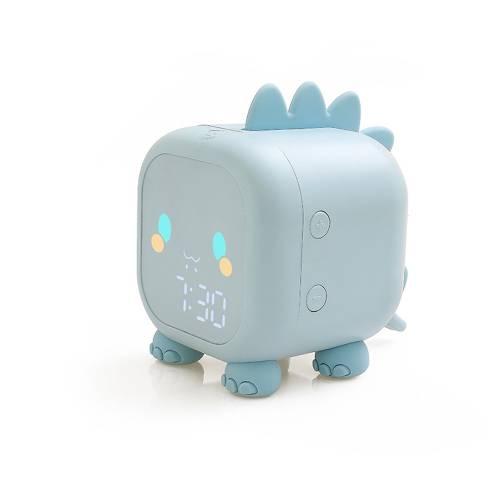 Rechargeable Cute Digital Alarm Clocks Kids Dinosaur-shaped Clock Wake Up Night Lights For Girls Boys green - Image 3