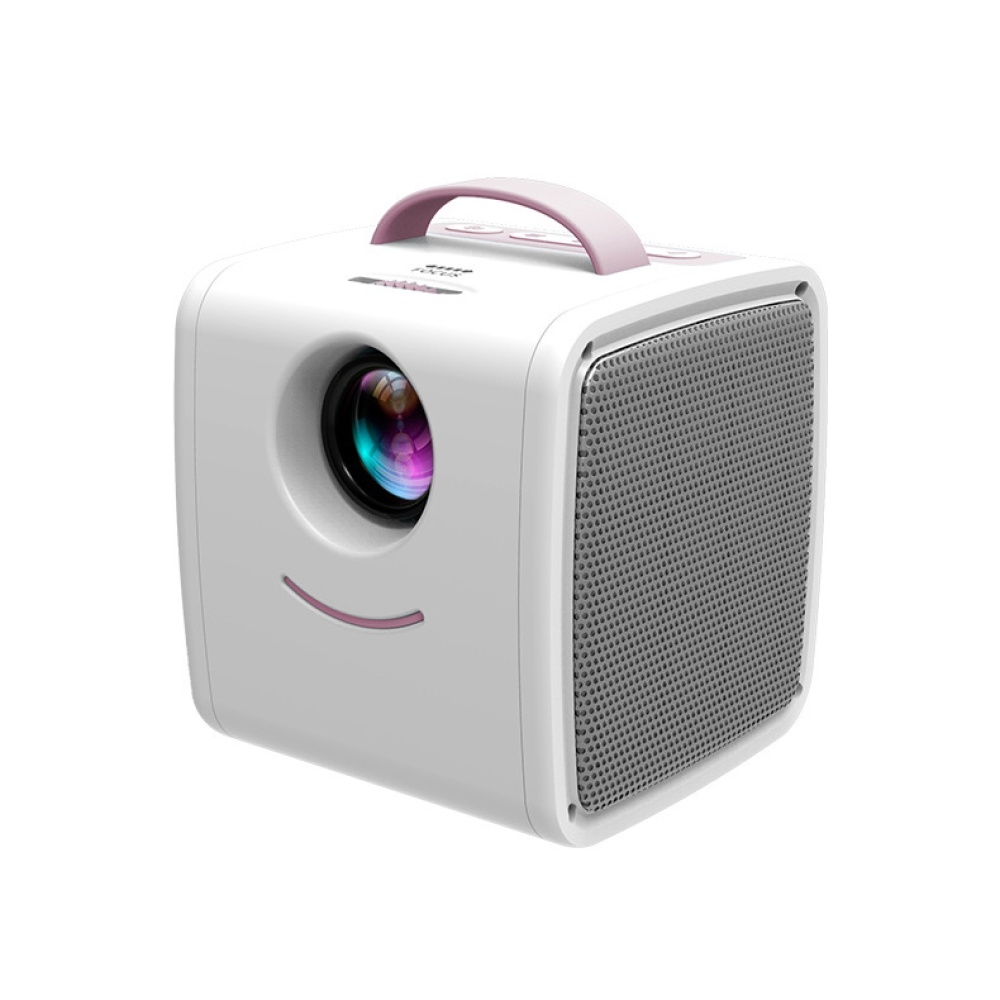 Q2 Smart Projector Portable Mini Children with HDMI AV USB TF Card Interface for Movie Watching Funny Playing Pink_European regulations