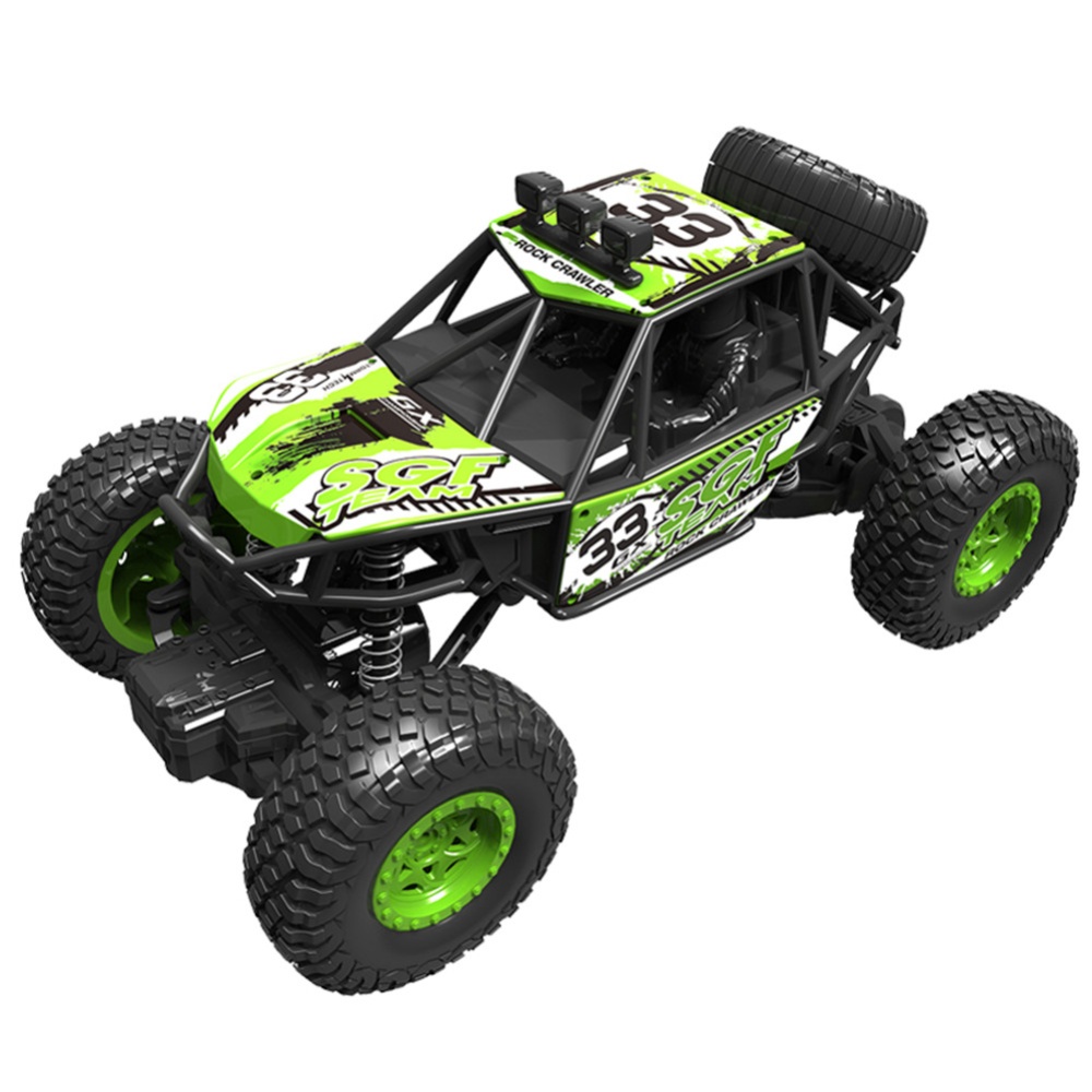 Electric Off-road Remote Control Car 1: 20 Wireless Charging Four-Wheel Drive Climbing Boy Toy green - Image 2