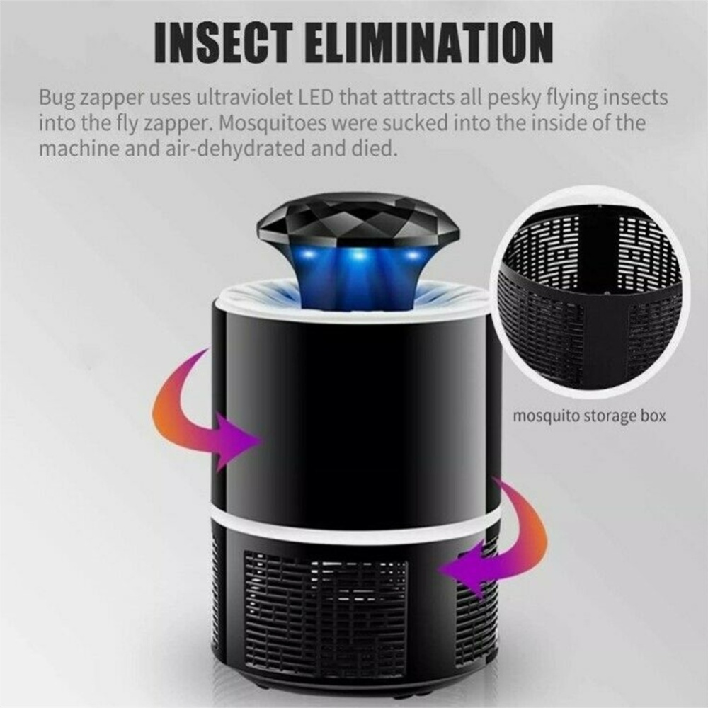 Portable Electric Mosquito Killer Usb Powered Low Power Consumption Led Trap Light black - Image 2