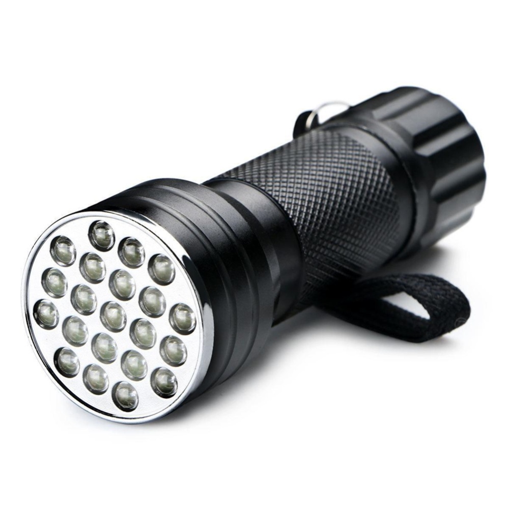 21 Led Flashlight Rainproof Waterproof Mini Ultra Violet Light Torch 395 Inspection Black - Image 3