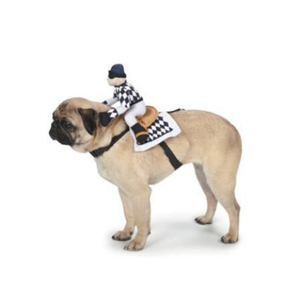 Cartoon Horse Riding Clothes Pet Cotton Cospaly Costume for Dogs Halloween Party black_S - Image 2