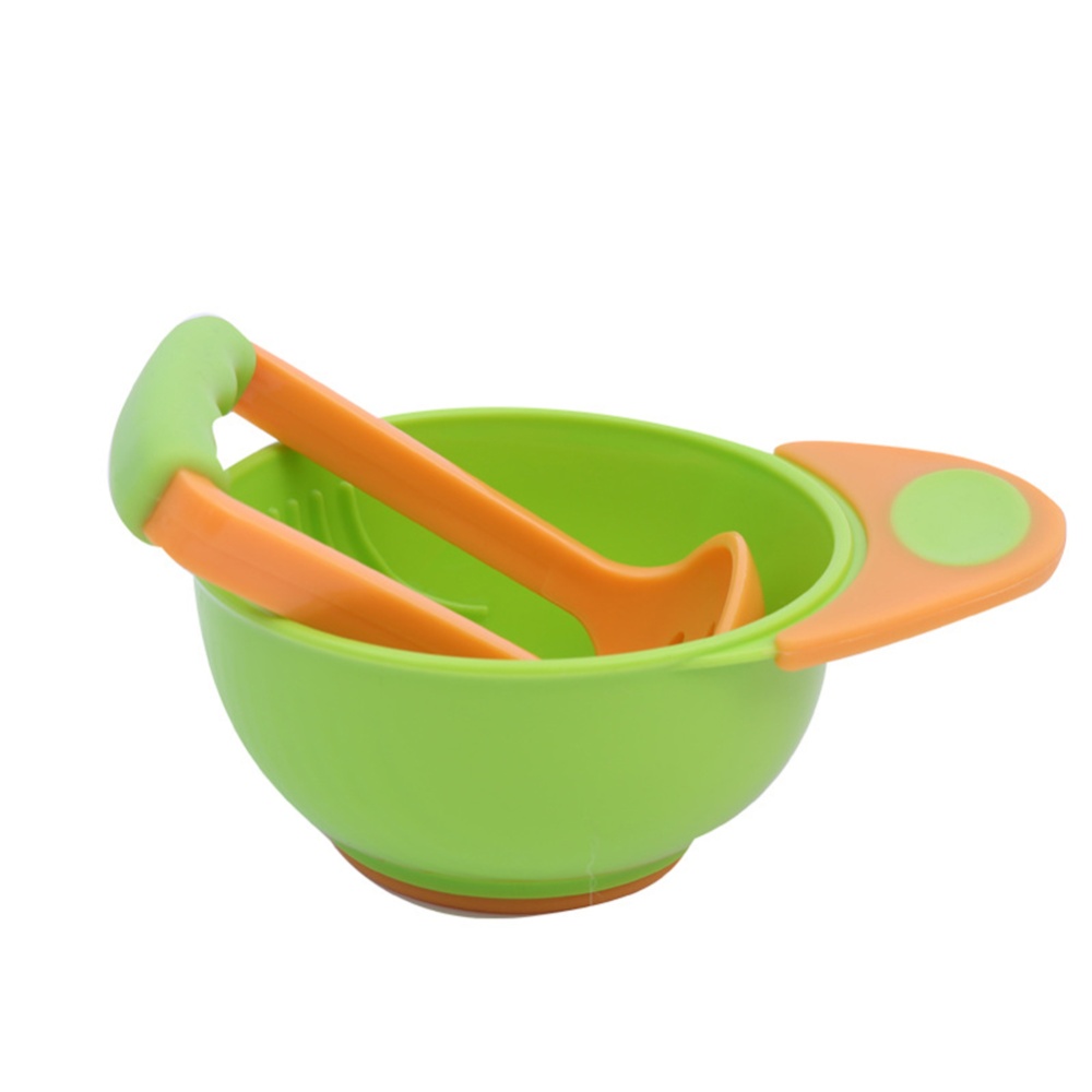 Manual Grinding Bowl Fruit Puree Vegetable Baby Supplementary Food Machine Grinder Orange Green - Image 2