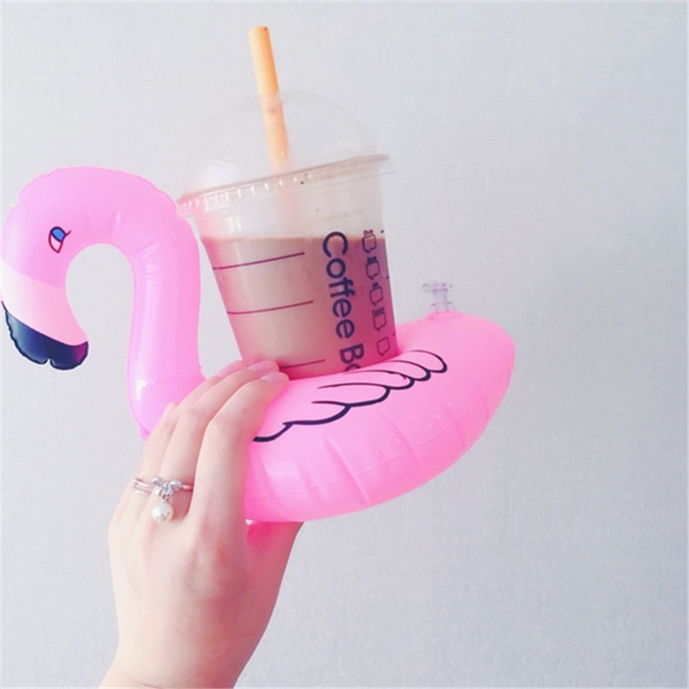 1pc Inflatable Flamingo Coasters Cute Drink Holder as Gifts for Kids & Adults - Image 2