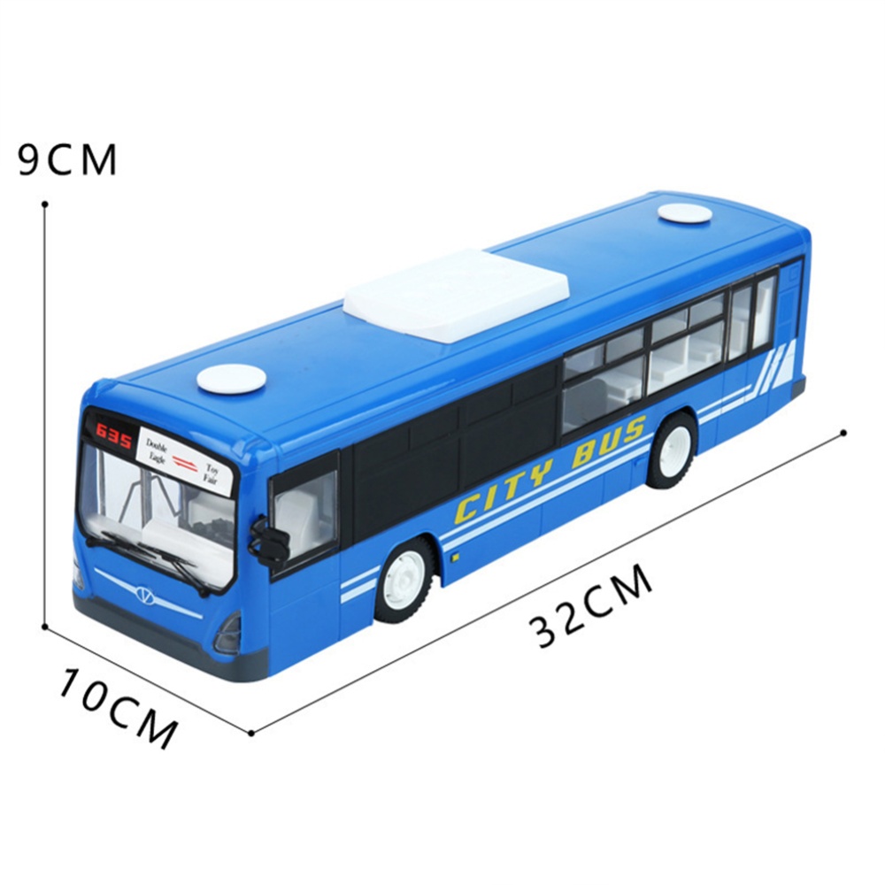 E635-001 2.4ghz Wireless Remote Control Bus Toy Simulation Electric Vehicle Model Birthday Holiday Gifts For Boys Children Blue [Remote Vers - Image 2