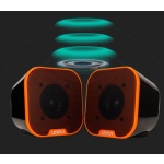 Portable Mini USB 2.0 Stereo Music Speakers for Desktop Computers Laptops Notebooks Home Theaters Orange - Image 4