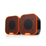 Portable Mini USB 2.0 Stereo Music Speakers for Desktop Computers Laptops Notebooks Home Theaters Orange