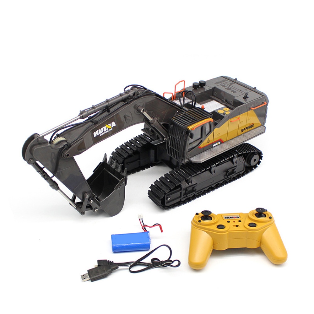 HuiNa 1:14 1592 RC Alloy Excavator 22CH Big Trucks Simulation Remote Control Vehicle Toy for Boys default - Image 2