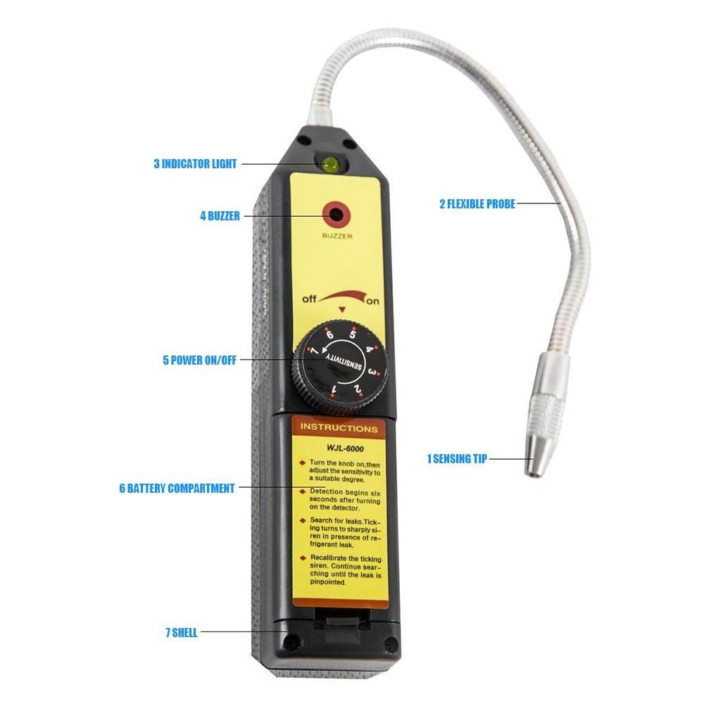 Useful Refrigerant Halogen Freon Leak Detector A/C R134 R410a R22 WJL-6000 - Image 3