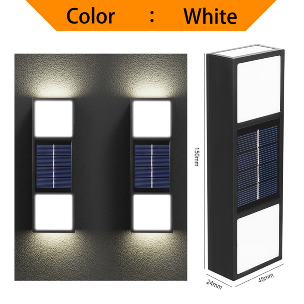 2pcs Solar Wall Lamp IP65 Waterproof Up Down Garden Lights Outdoor Sunlight Decoration Light Warm White - Image 2