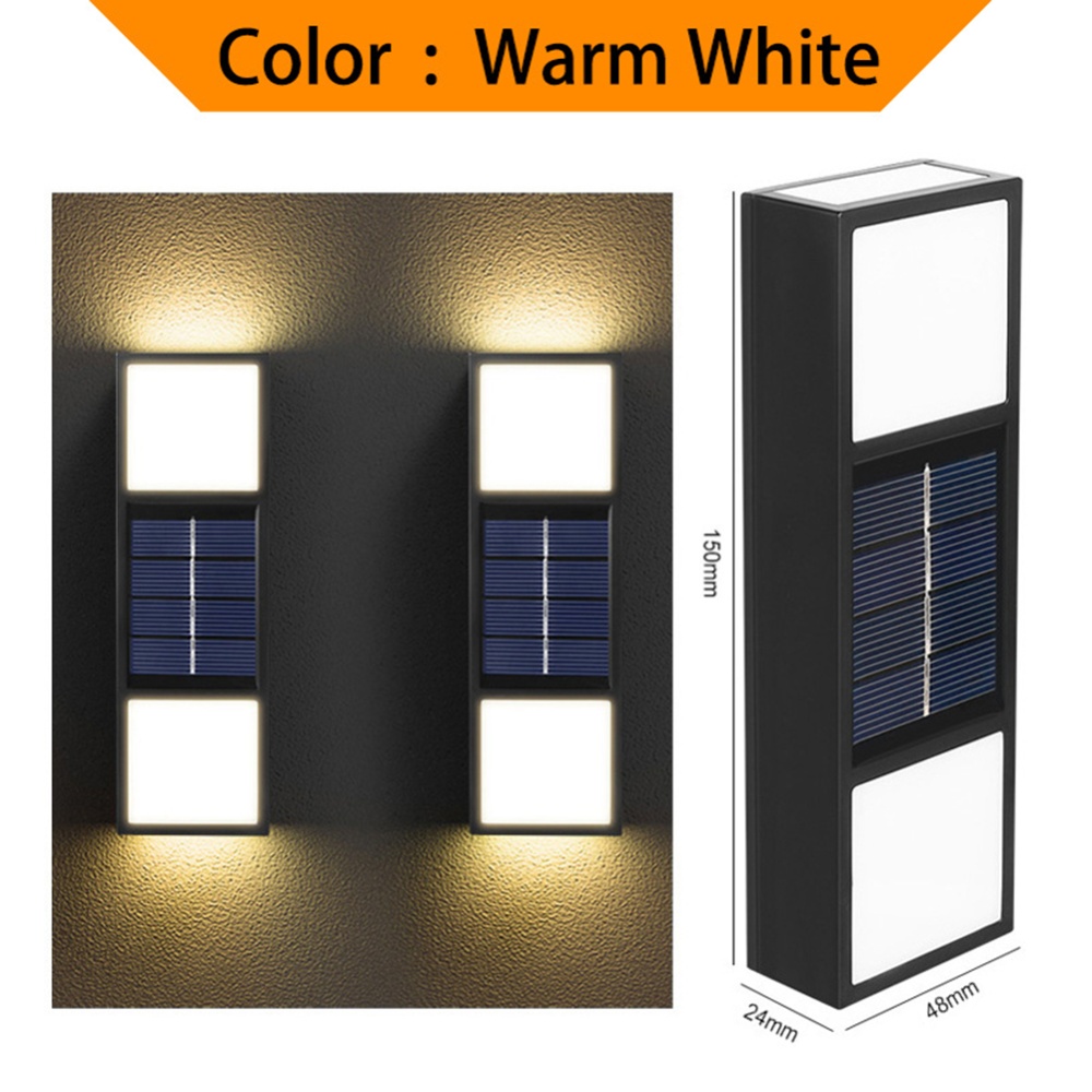 2pcs Solar Wall Lamp IP65 Waterproof Up Down Garden Lights Outdoor Sunlight Decoration Light Warm White - Image 3