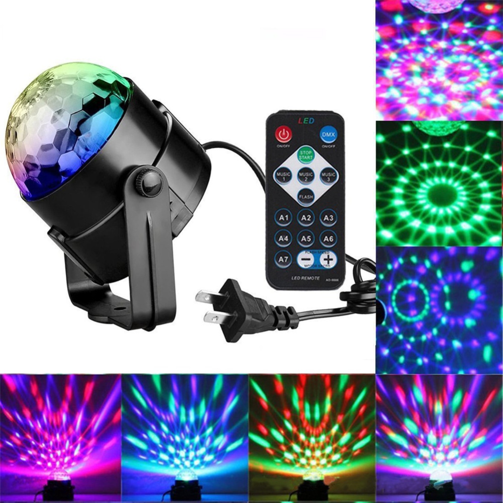 Led Stage Light Ball Rotation Sensor Music Disco For Bar Decoration U.S. plug