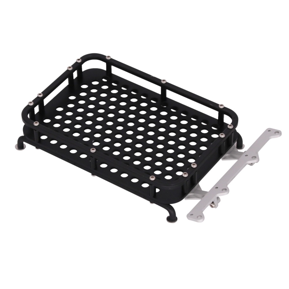 Rock Crawler Cnc Metal Roof Rack Luggage for Axial Scx10 Trx4 D90 Rc Car Model Toys black - Image 2