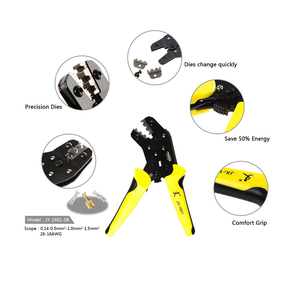 PARON JX-1601-08 Pliers Wire Crimpers Engineering Ratchet Terminal Crimping JX-48B 3.96 to 6.3mm - Image 3