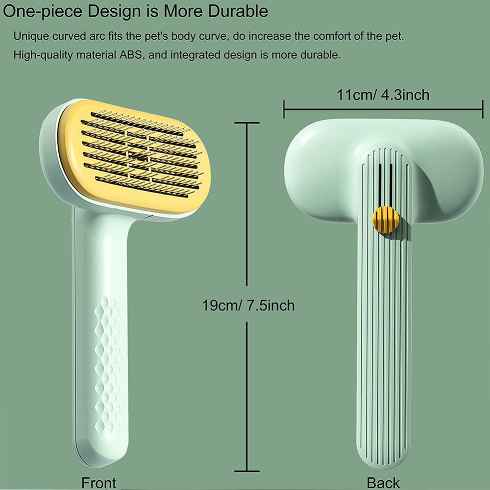 Pet Grooming Comb Cleaning Brush Hair Removal Cleaner Supplies For Puppy Kitten Dog green_round needle - Image 3