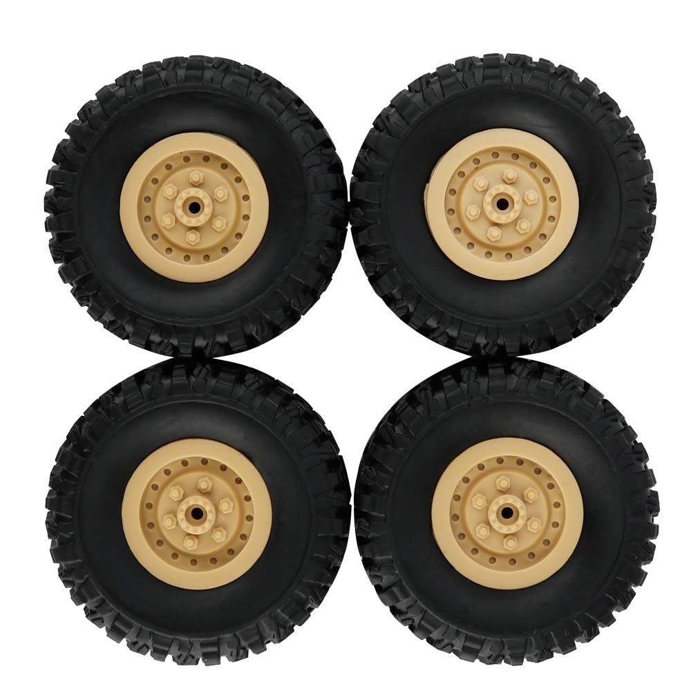 4pcs Track Wheels Spare Parts for 1/16 WPL B14 C24 FY001 FY002 FY003 Military Truck RC Car yellow - Image 2