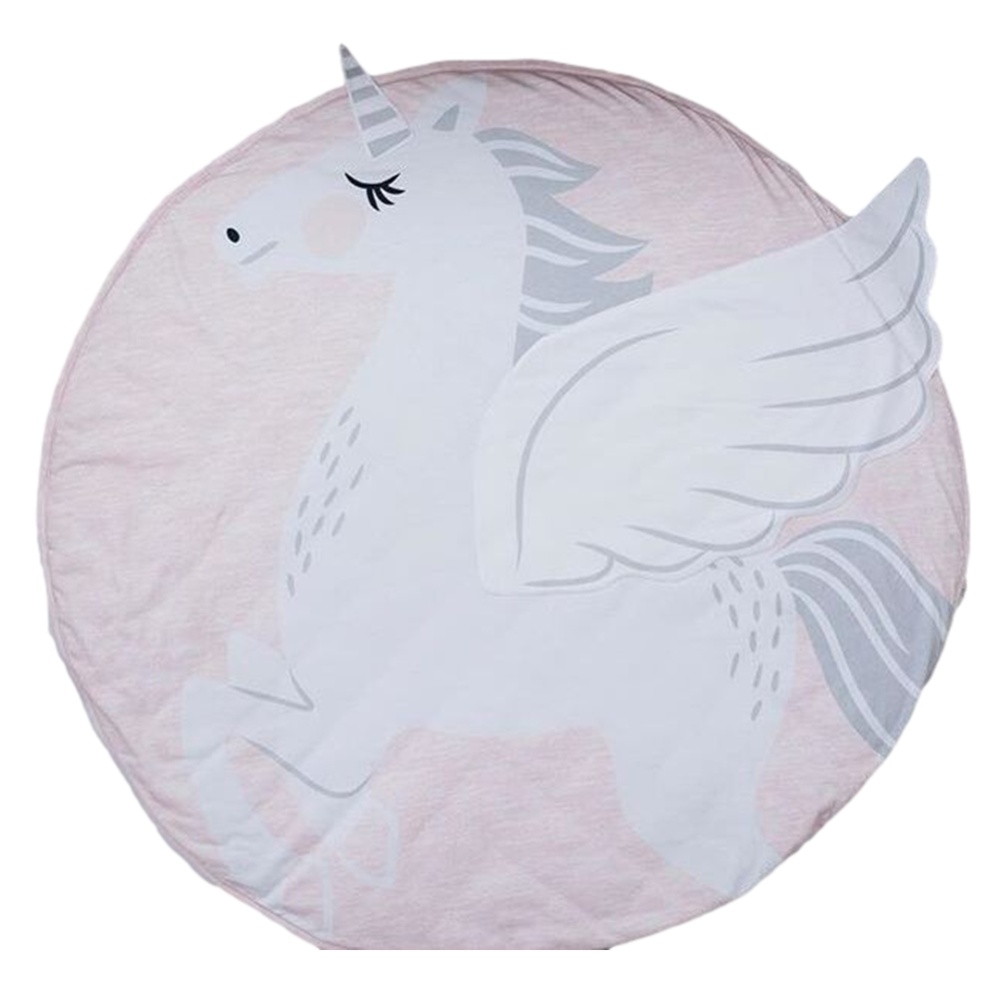 Cartoon Animals Soft Round Decorative Carpet Pad Play Crawling Non-slip Mat Toy Christmas Gifts horse