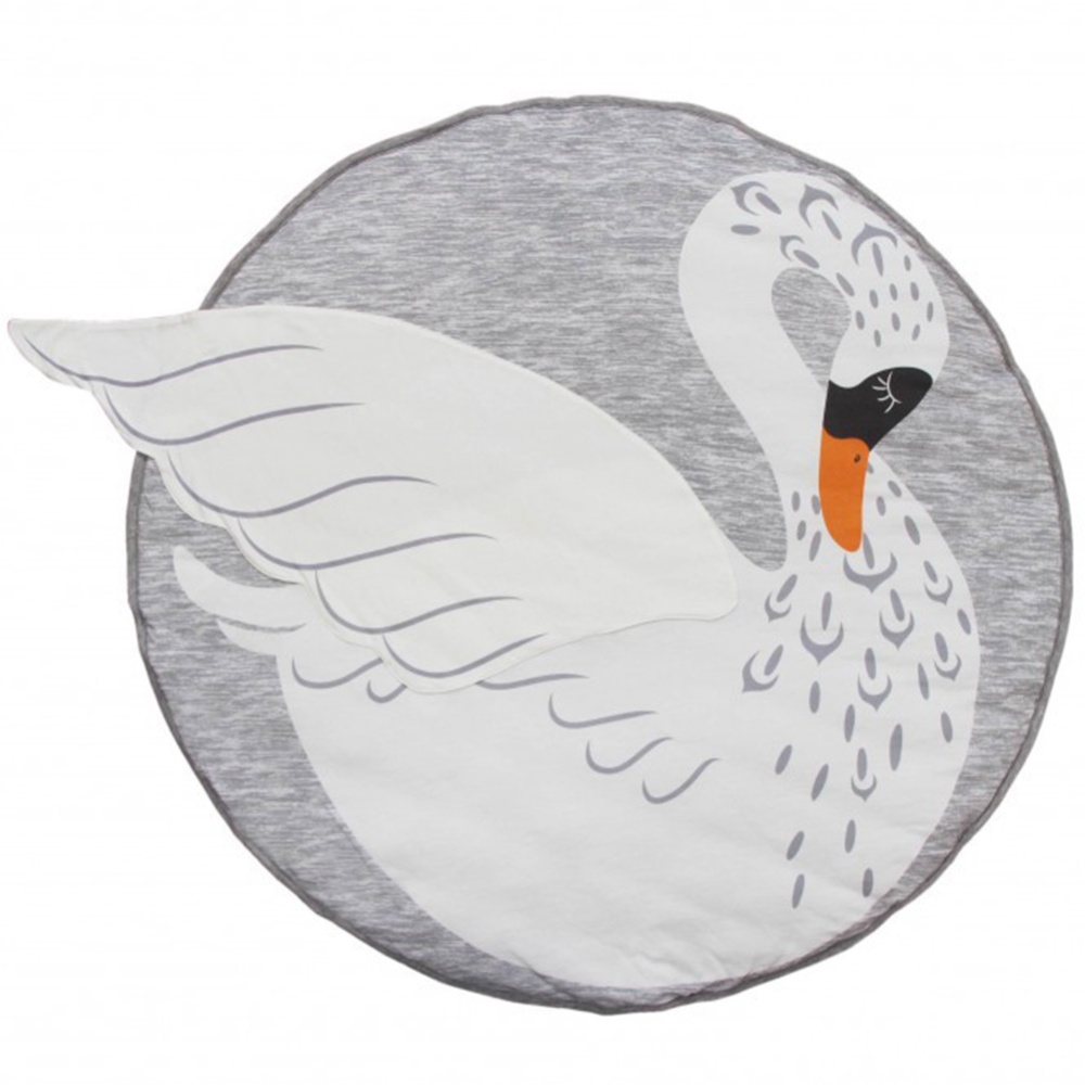 Cartoon Animals Soft Round Decorative Carpet Pad Play Crawling Non-slip Mat Toy Christmas Gifts swan