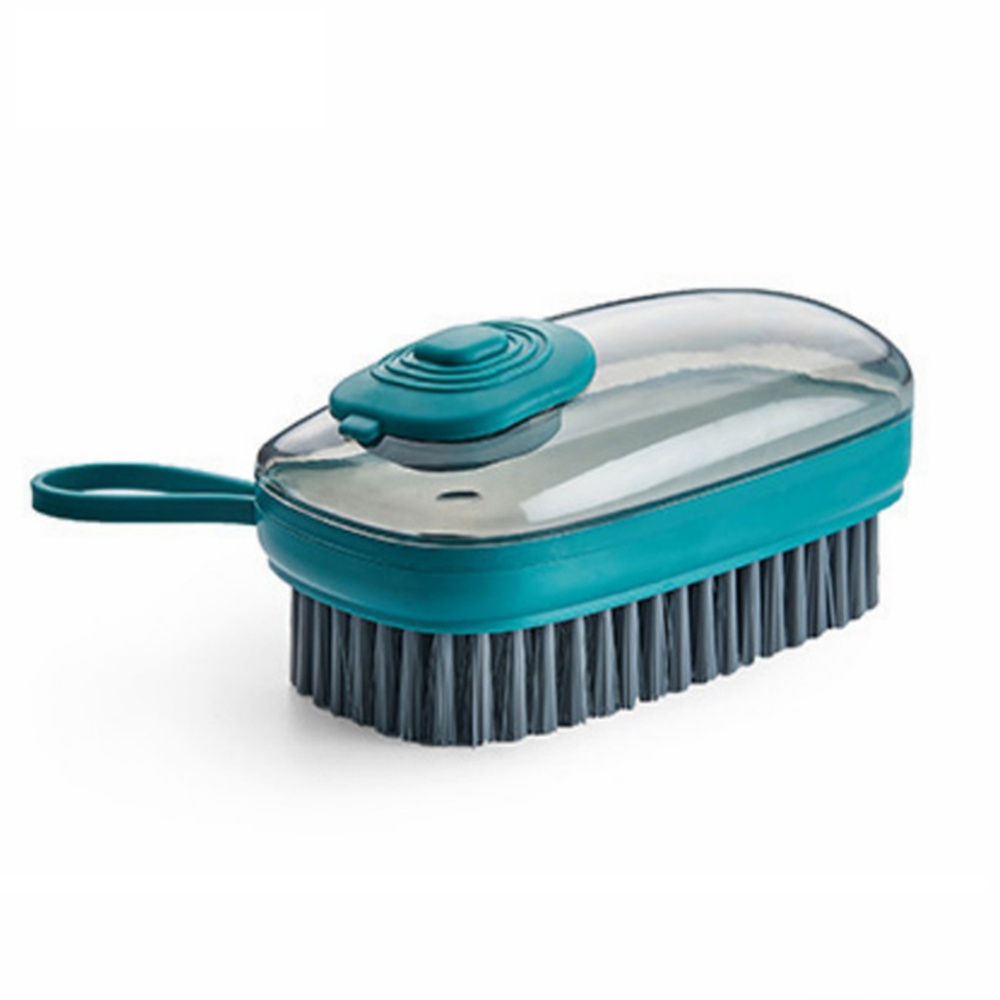 Automatic Liquid Addition Brush, Multi-purpose Household Laundry Cleaning Hard Wool Washing Tools, Soap Dispensing Pot Brushs Dark green