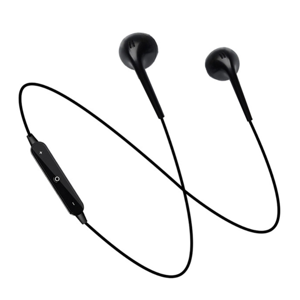S6 Wireless Bluetooth Headset Sport Neckband Headphone Earphone Volume Control black