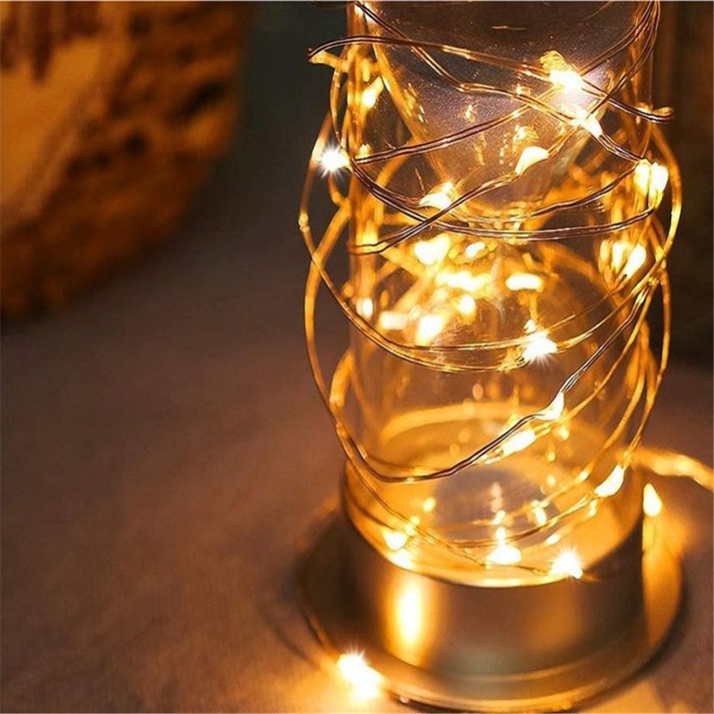 Metal 3 AA Battery Box Copper / Silver Wire Flashing Light String Light, 10m100led/ 2m20led/ 5m50led Birthday Holiday Wedding Atmosphere 2 m - Image 2