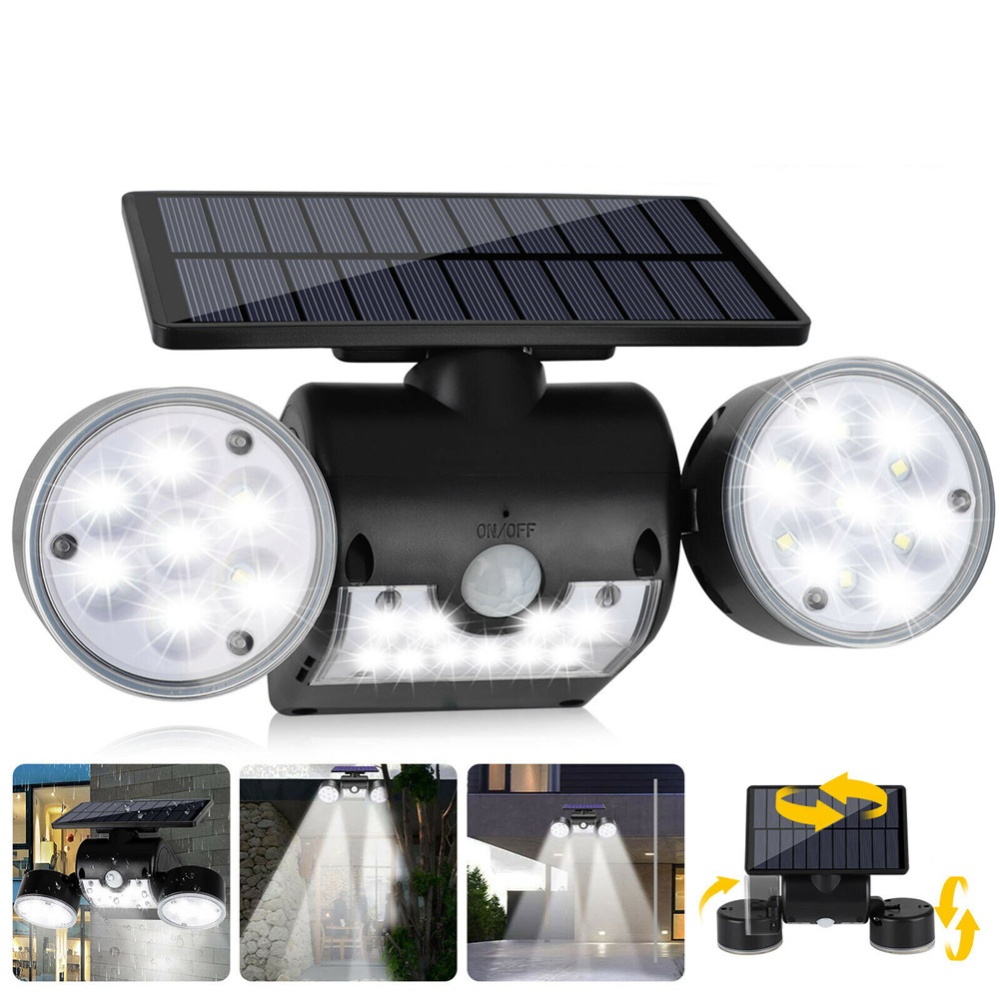 Outdoor Solar Light Folding Rotating Double Head 30led Motion Sensor