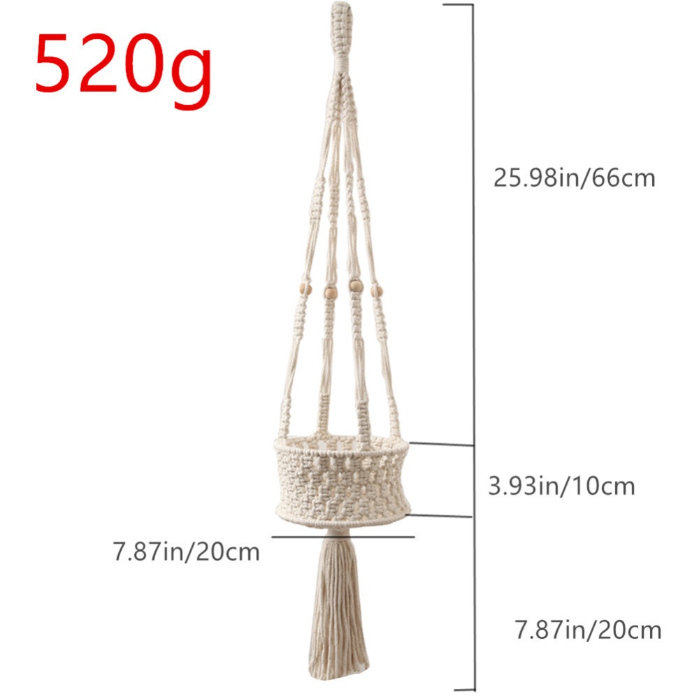 Nordic Cotton Rope Woven Handmade Plant Hanger Flower Pot Holder Wall Hanging Home Decoration - Image 2