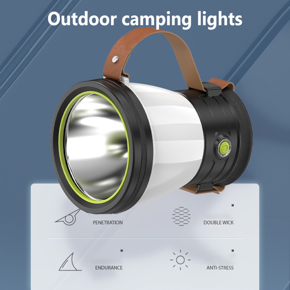 Outdoor Solar Camping Lantern Portable Energy-saving Searchlights Tent Lights with Handle 3pcs AA battery - Image 3