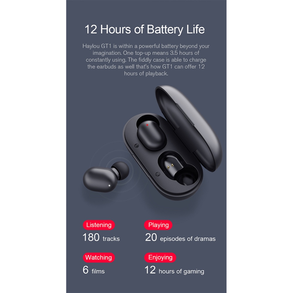 Haylou Gt1 Headphones Tws Fingerprint Touch Bluetooth-compatible Earphones Hd Stereo Wireless Headphone black - Image 2