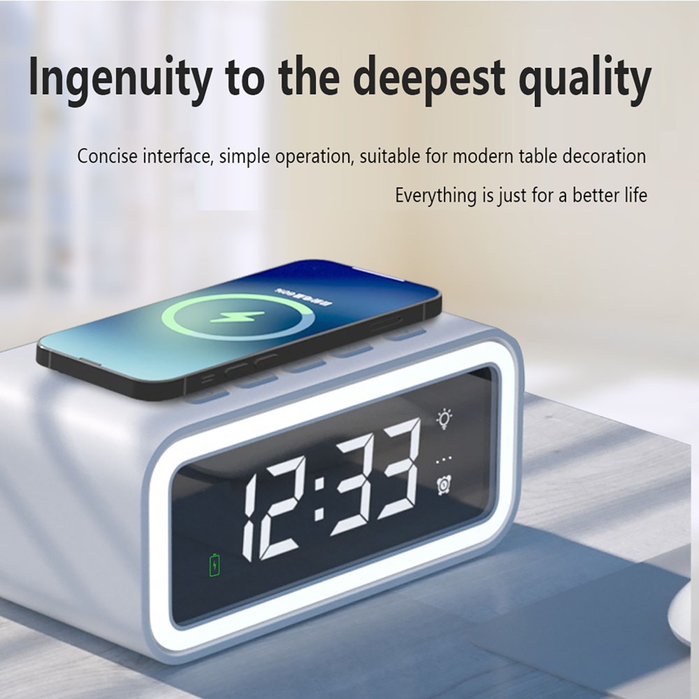 Digital Alarm Clock Led Large Screen Display Night Light - Image 3