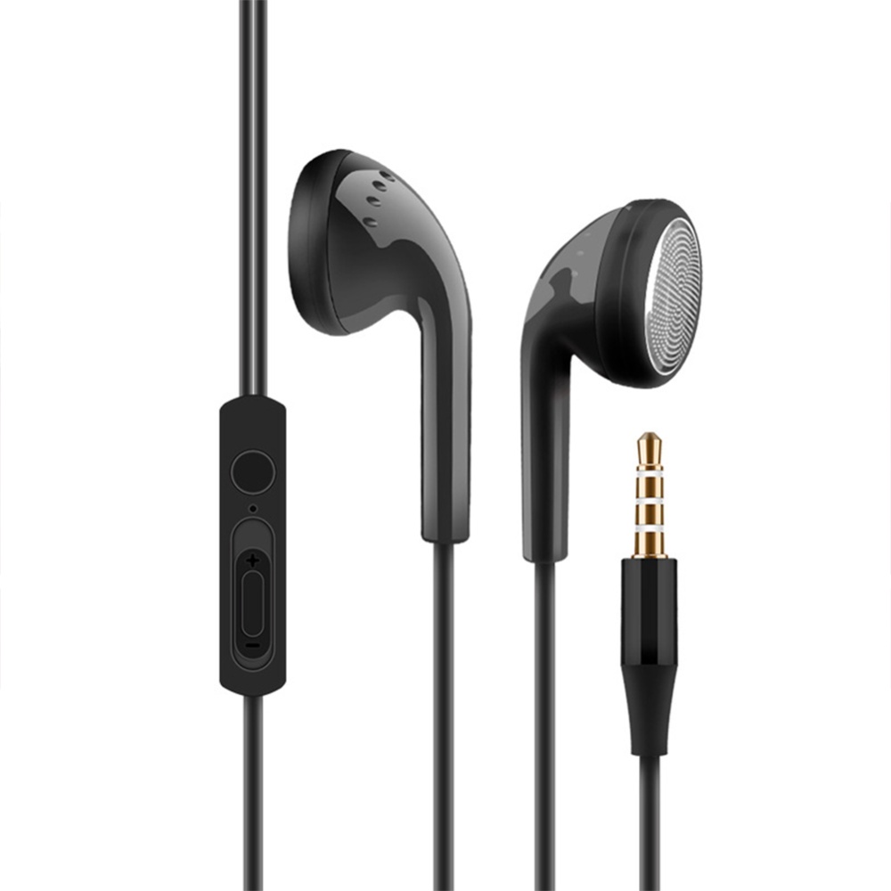 Portable Universal Flat Ear Earplug, Noise Cancelling Stereo In-ear Earphone, Wired Headset Compatible For Android Smartphone black