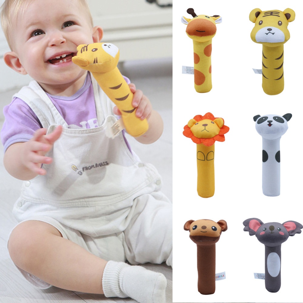 Baby Rattle Cute Cartoon Animal BB Stick Hand Bell Soft Toddler Plush Toys for 0-3 Years Kids panda - Image 2