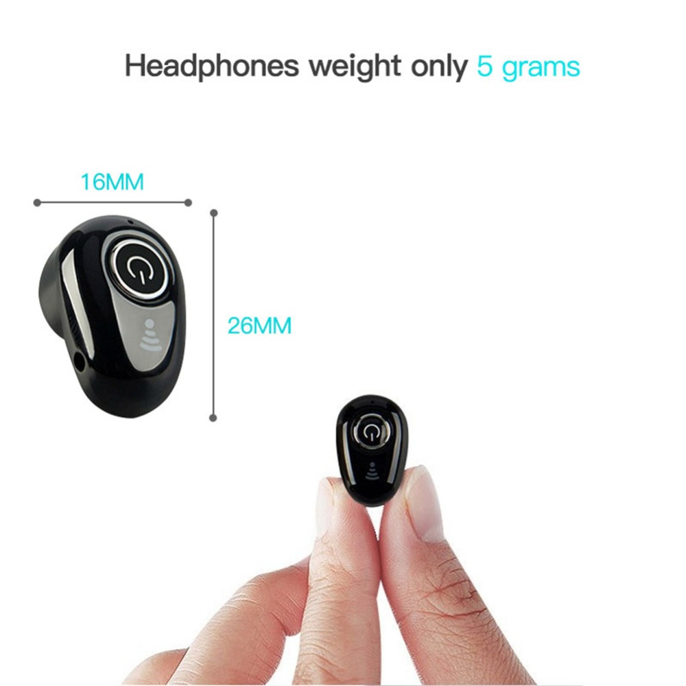 S650 Bluetooth Headset Mini Wireless In-ear Invisible Earbuds Handsfree Stereo with Mic for All Smart Phone Rose gold - Image 4