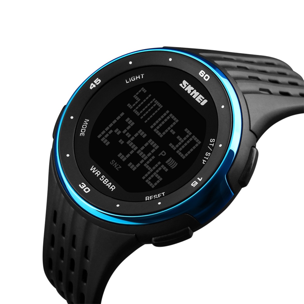 SKMEI Men Women Electronic Watch Multi-functional Led Luminous Waterproof Sports Mountaineering Outdoor blue - Image 4