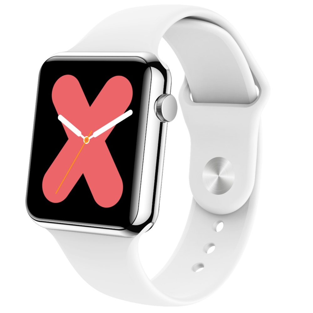 P10 1.3 Inch Square Dial Full Touch Screen UI Color Smart Bracelet Heart Rate Blood Pressure Wristwatch white