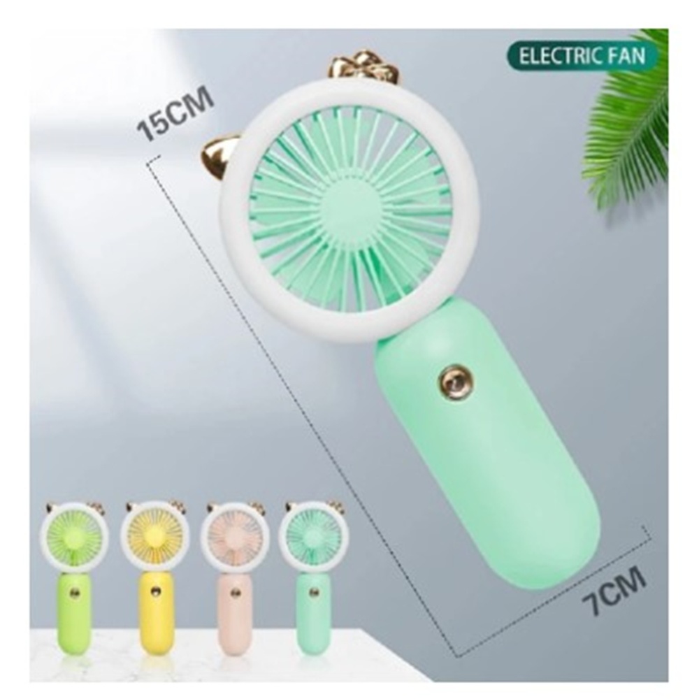 Portable Mini Fan Usb Rechargeable Handheld 3 Speeds Cooling Night Light Random Color bear - Image 2