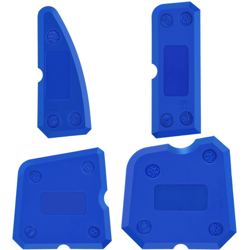 4pcs Scraper Tool Kit Sealant Finishing Caulking for Grouting Sealing Blue