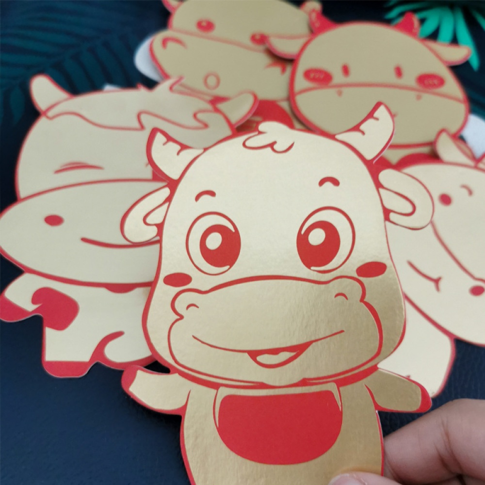 5pcs Chinese Red Envelope Cute Ox Hongbao New Year Spring Festival Birthday Marry Gift Superhero - Image 3