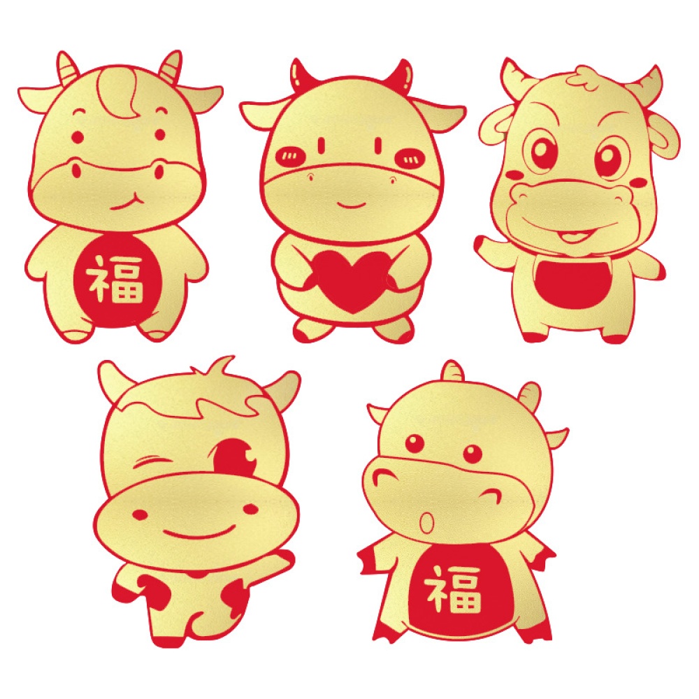 5pcs Chinese Red Envelope Cute Ox Hongbao New Year Spring Festival Birthday Marry Gift h888 - Image 2