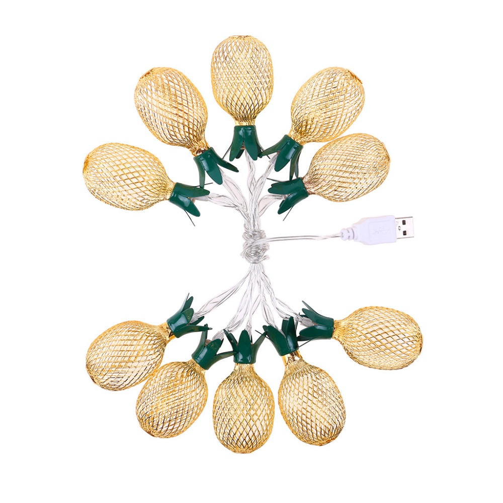 1pc 10LEDs Pineapple String Lights USB Charging Christmas Party Garden Decoration Fairy Light - Image 2