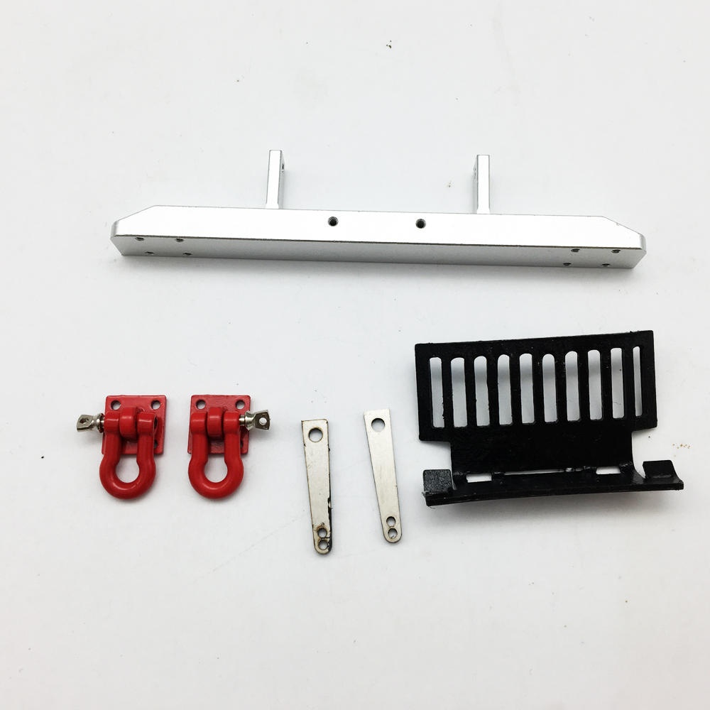 6PCS WPL B36 Upgraded Metal Front Bumper Kit 1/16 Rc Car Spare Parts Silver - Image 2