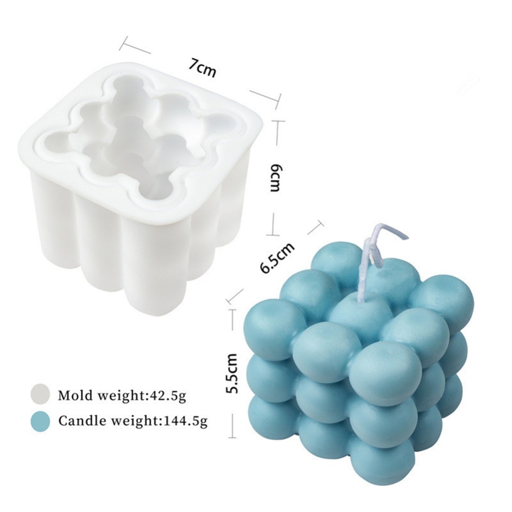 Silicone Magic Round Cube Shaper Candle Mould Mutilayer Diy Mold For Cake Bakery White_7*6.5-Cube candle mould - Image 2