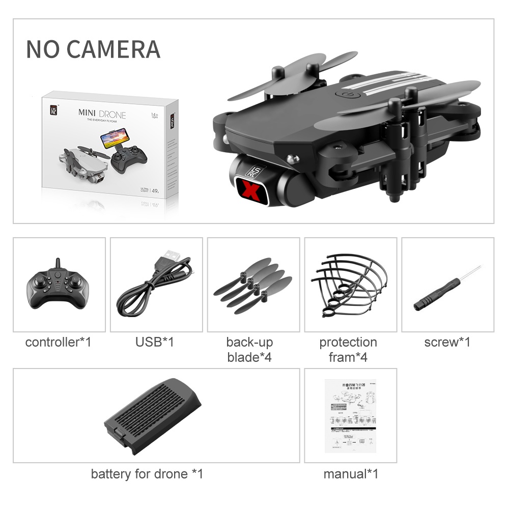 2020   Mini Drone 4K 1080P HD Camera WiFi Fpv Air Pressure Altitude Hold Black And Gray Foldable Quadcopter RC Toy without camera - Image 2