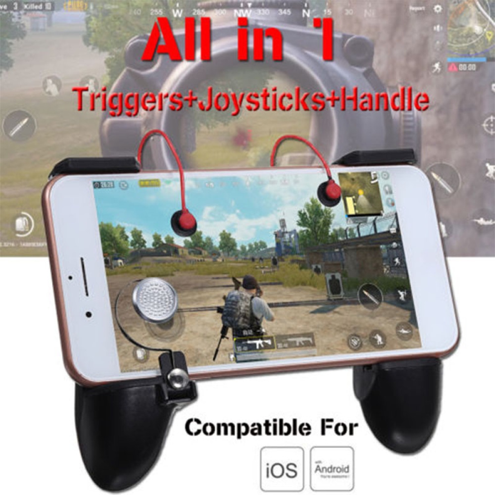 Mobile Gaming Gamepad Joystick Controller Trigger Fire Button for PUBG FORTNITE Black - Image 2