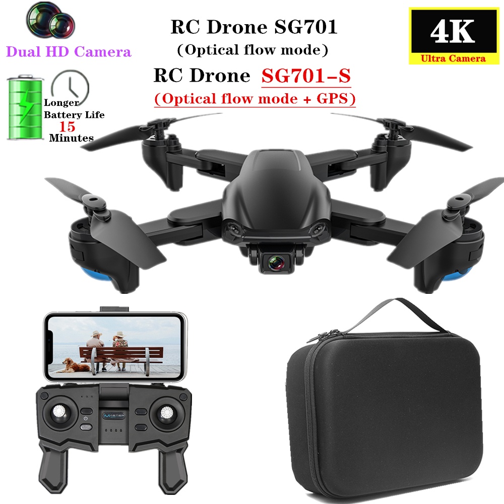 SG701 SG701-S GPS Drone with 5G WIFI FPV 4K Dual HD Camera Optical Flow Quadcopter Foldable RC Helicopter VS S167 E520S 2.4g storage bag - Image 2